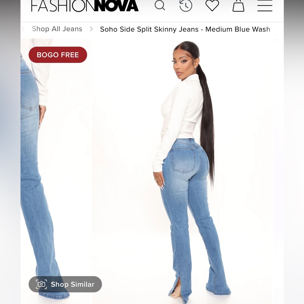 Fashion Nova Slit Jeans